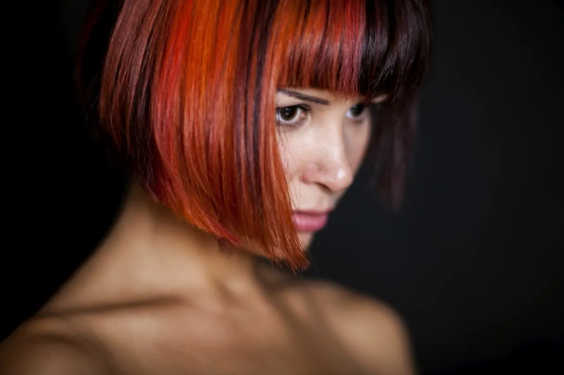 Client with rich red colored hair